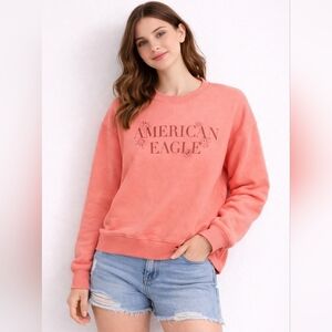 Like New American Eagle Outfitters Women's Pink Crew Neck Sweater